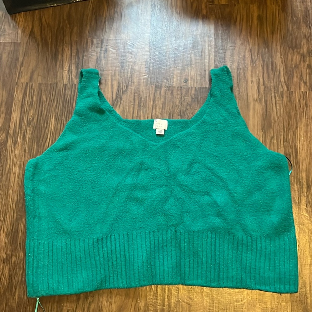 A New Day Women V-Neck Fuzzy Sweater Tank